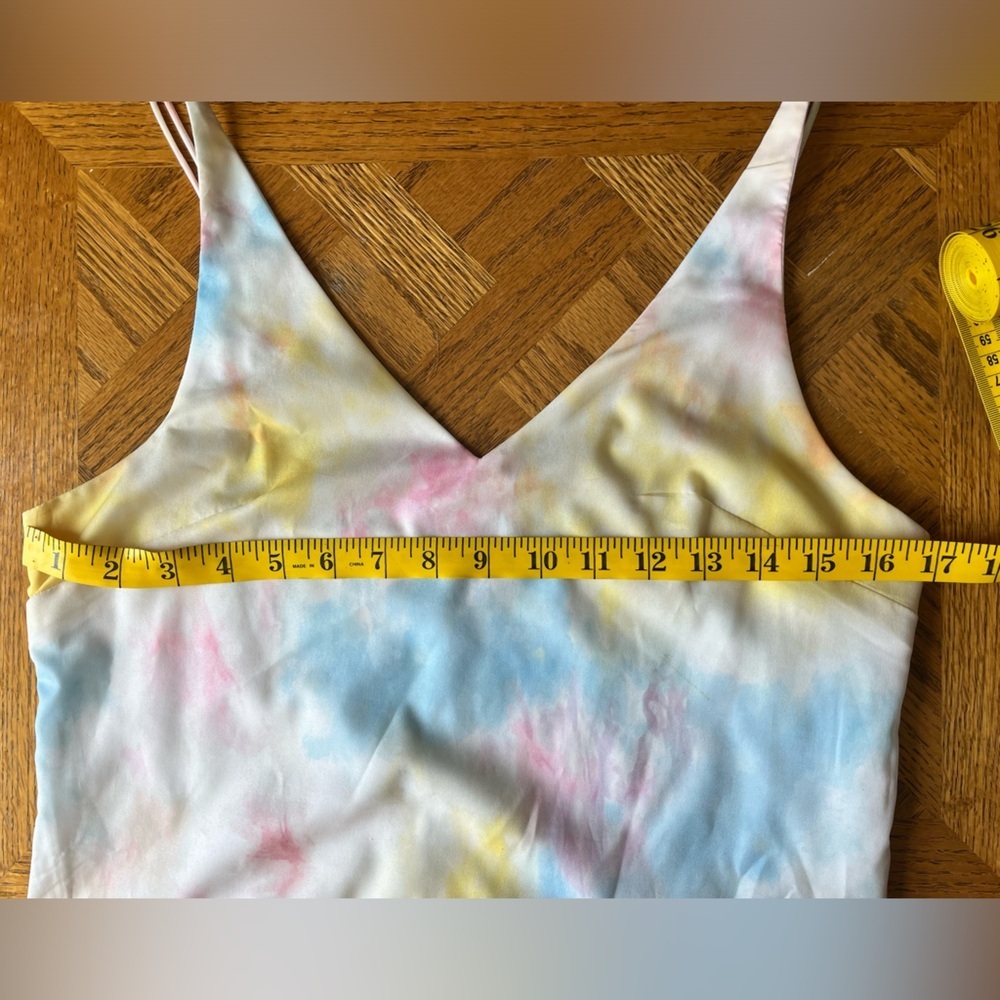 On Twelfth Pastel Tie-Dye Satin Midi Slip Dress - Picture 9 of 9
